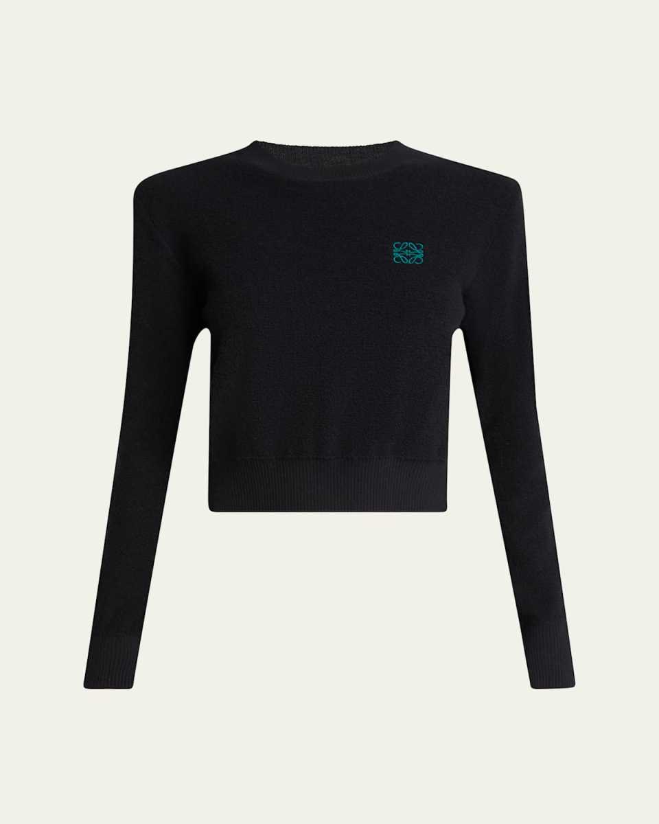 Cropped Anagram Wool Sweat